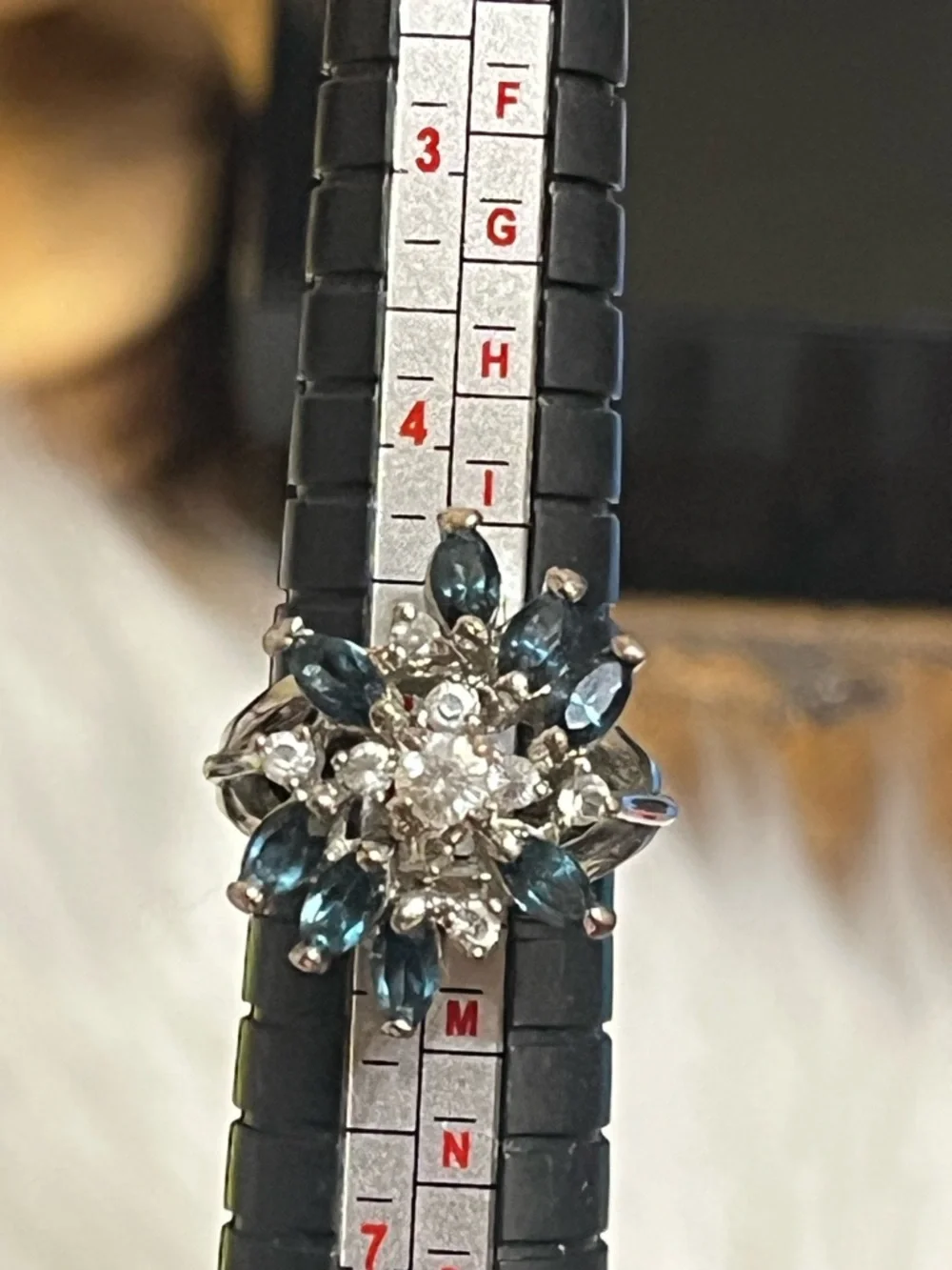 14K GE Vintage Cluster Cocktail Ring